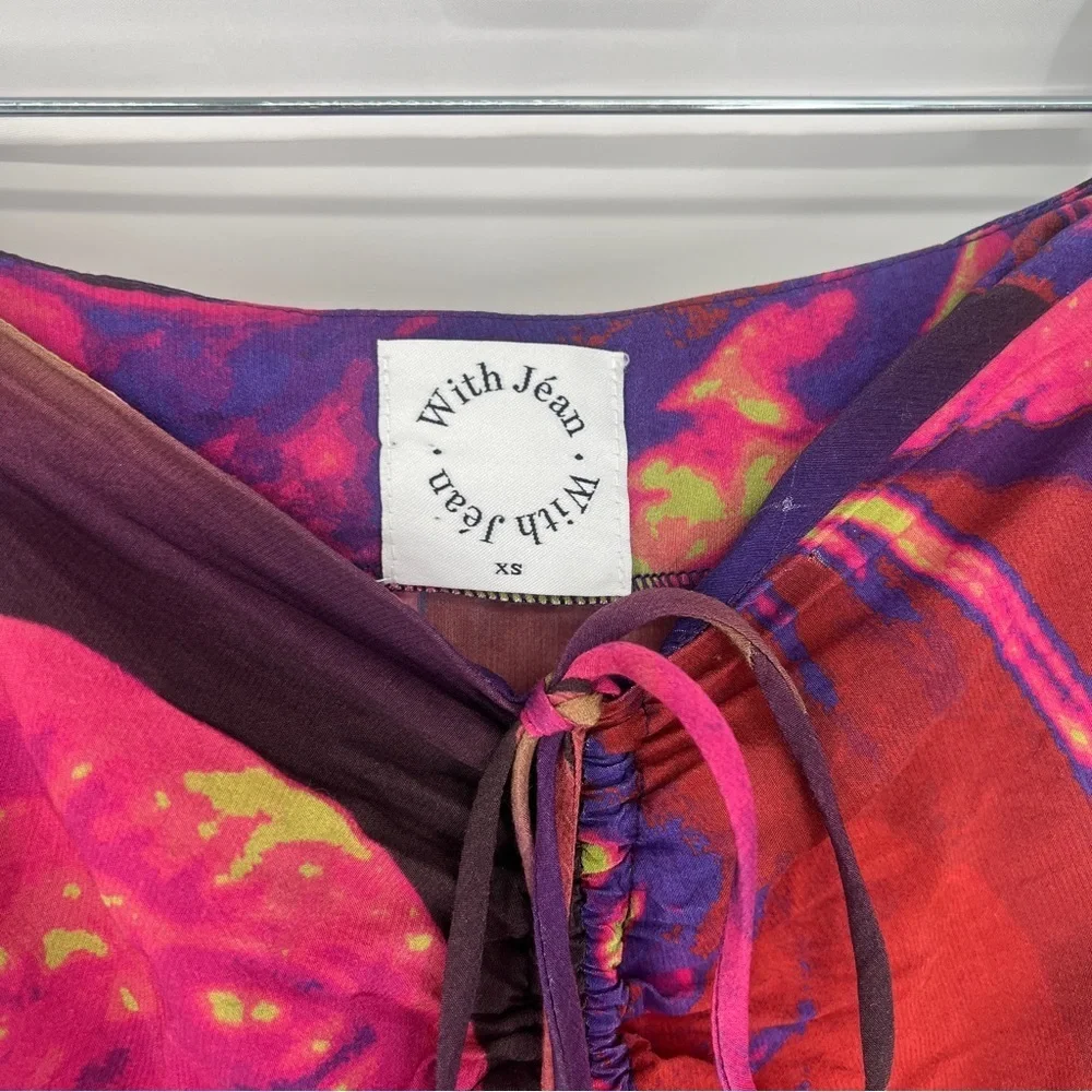 With Jean Naomi Purple Festival Rave Convertible Halter Wrap Midi Skirt Set XS - Picture 11 of 16